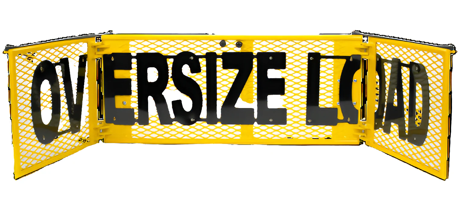 18" x 84" Aluminum Mesh Oversize Load Single Sided Folding Sign (Vertical Hinge)