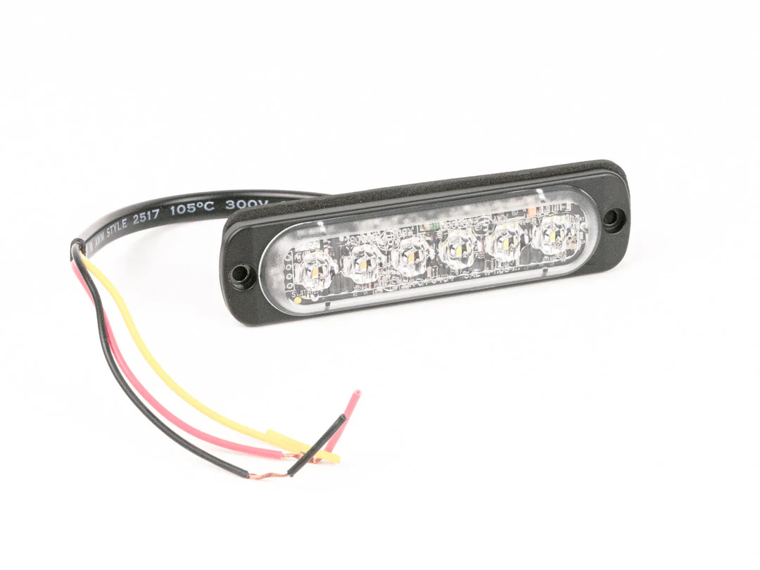 LOW PROFILE 6 LED STROBE CLEAR/AMBER