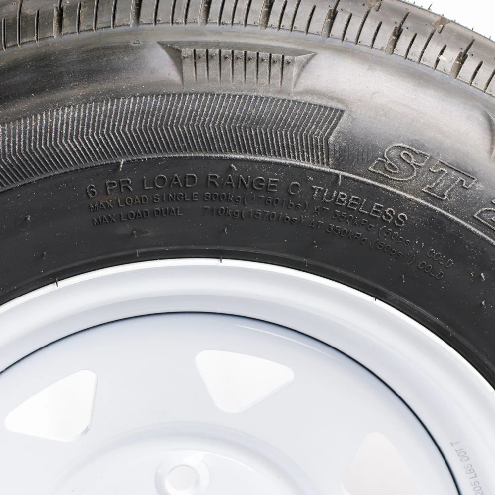 ST 205/75R14 Load Range 'C' on White Spoke Wheel - Image 3